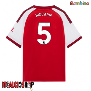 Arsenal Piero Hincapie #5 Prima Maglia Bambino 2026-27 Manica Corta (+ Pantaloni corti)